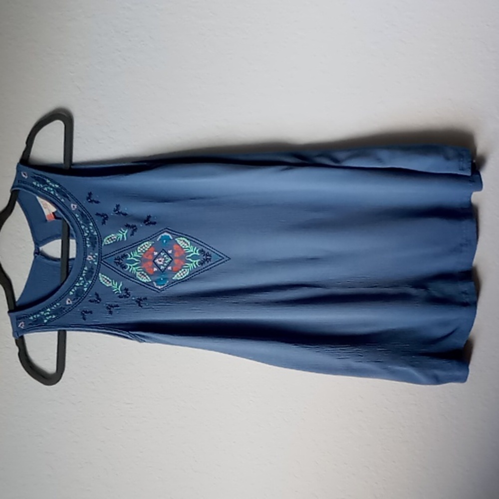 Roxy Girl's Sleeveless A-line Gauze Dress Size 8 Small Dusty Blue